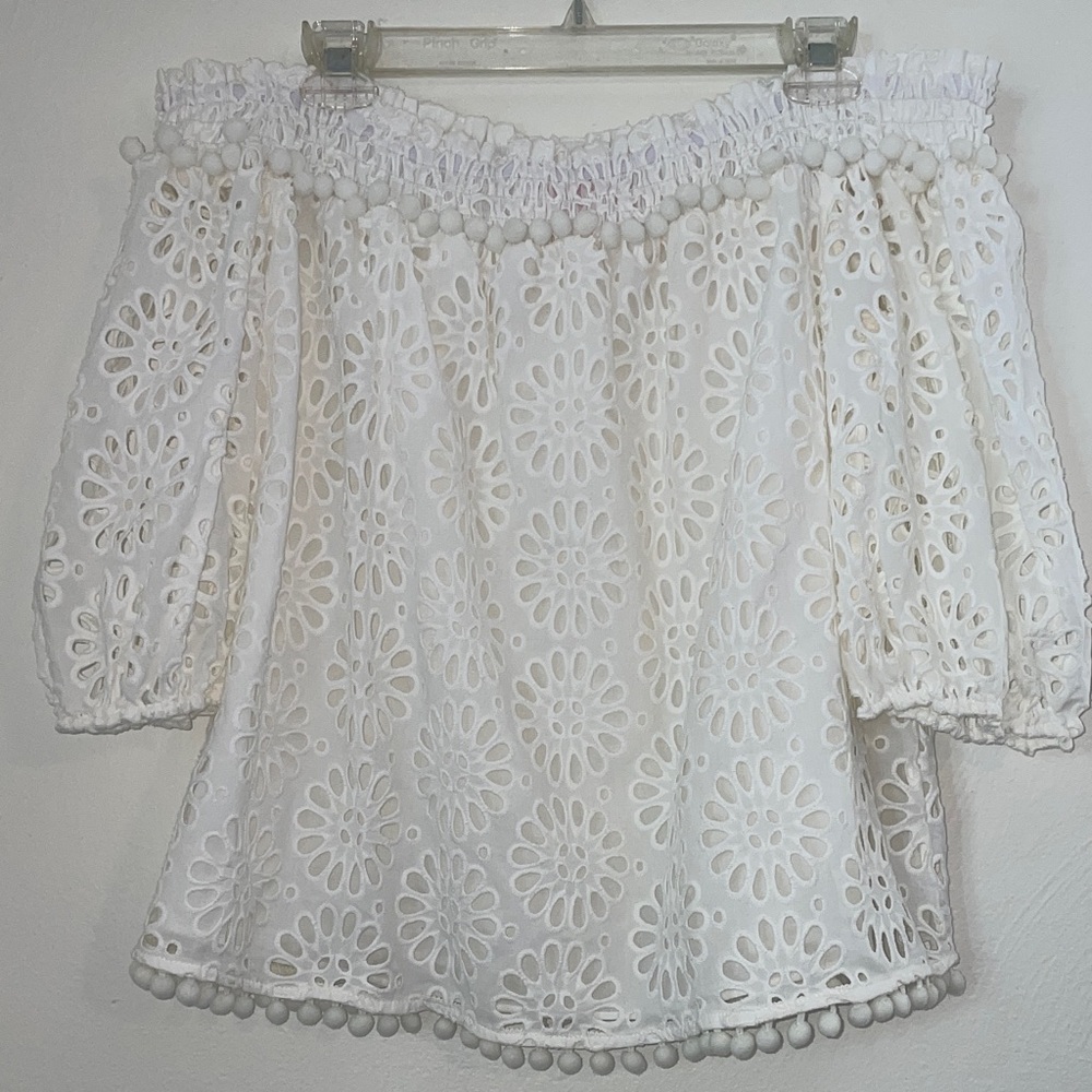 Lilly Pulitzer White Lace Blouse